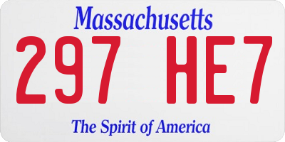 MA license plate 297HE7