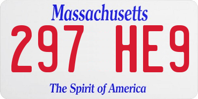 MA license plate 297HE9