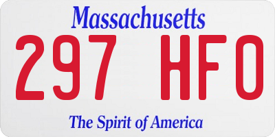 MA license plate 297HF0