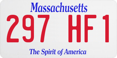 MA license plate 297HF1