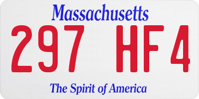 MA license plate 297HF4