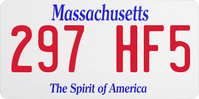 MA license plate 297HF5