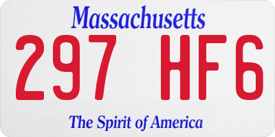 MA license plate 297HF6