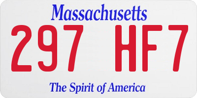 MA license plate 297HF7