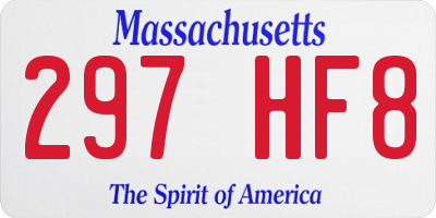 MA license plate 297HF8
