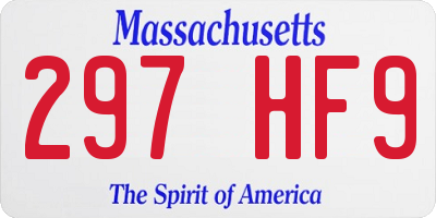 MA license plate 297HF9