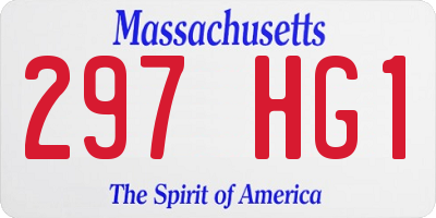 MA license plate 297HG1
