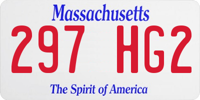 MA license plate 297HG2