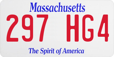 MA license plate 297HG4