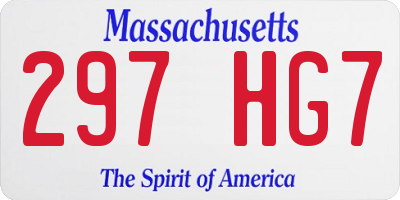 MA license plate 297HG7