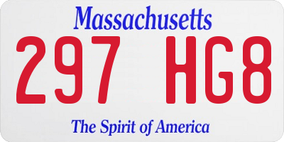 MA license plate 297HG8