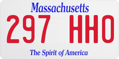 MA license plate 297HH0