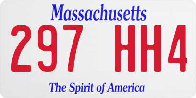 MA license plate 297HH4