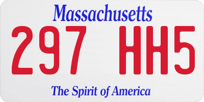 MA license plate 297HH5
