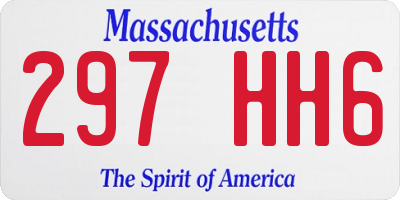 MA license plate 297HH6