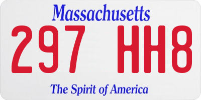 MA license plate 297HH8