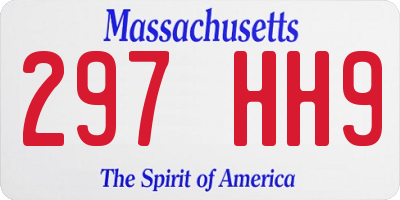 MA license plate 297HH9