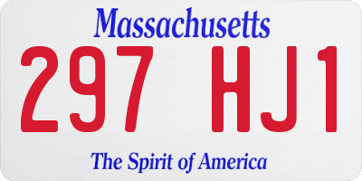 MA license plate 297HJ1