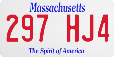 MA license plate 297HJ4