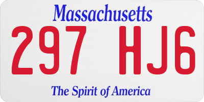 MA license plate 297HJ6