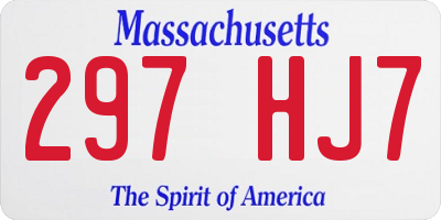 MA license plate 297HJ7