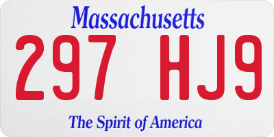 MA license plate 297HJ9
