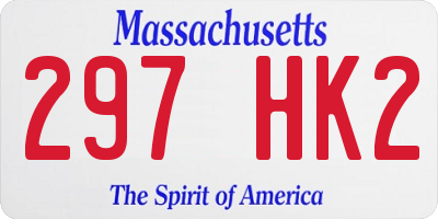 MA license plate 297HK2