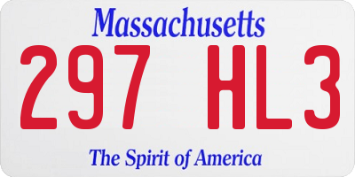 MA license plate 297HL3