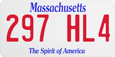 MA license plate 297HL4