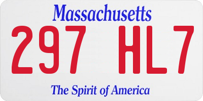 MA license plate 297HL7