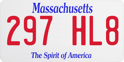 MA license plate 297HL8