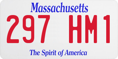 MA license plate 297HM1