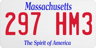 MA license plate 297HM3