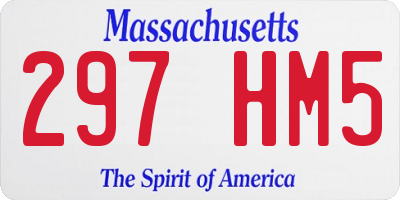 MA license plate 297HM5