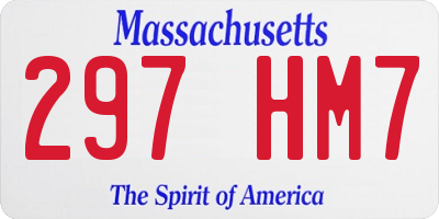 MA license plate 297HM7