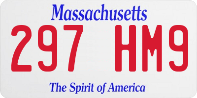 MA license plate 297HM9