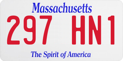 MA license plate 297HN1