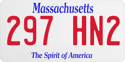 MA license plate 297HN2