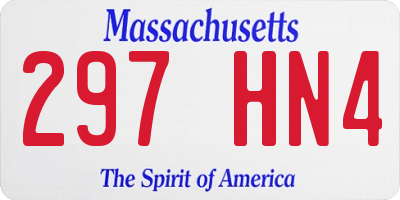 MA license plate 297HN4