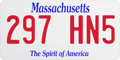 MA license plate 297HN5
