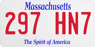 MA license plate 297HN7