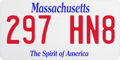 MA license plate 297HN8