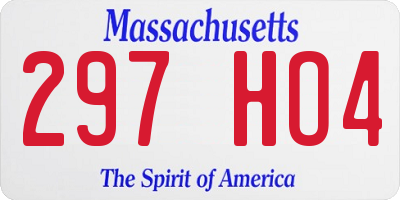 MA license plate 297HO4
