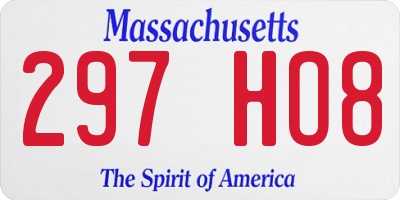 MA license plate 297HO8
