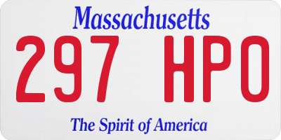 MA license plate 297HP0