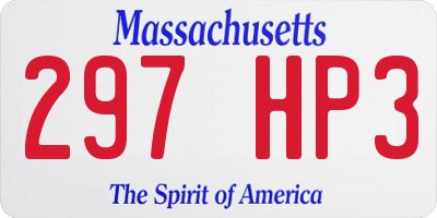 MA license plate 297HP3