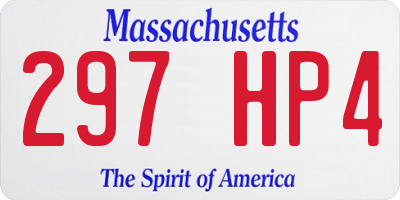 MA license plate 297HP4