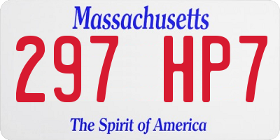 MA license plate 297HP7