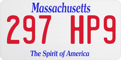 MA license plate 297HP9