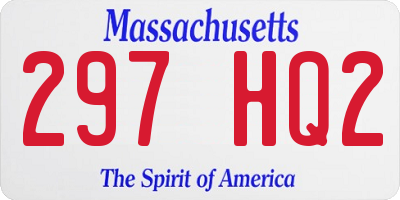 MA license plate 297HQ2